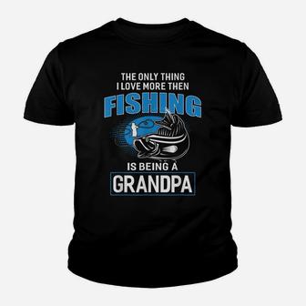 Fishing Grandpa Gift For Dad Fathers Day Men Fishing Youth T-shirt | Crazezy