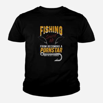 Fishing Saved Me I Am A Hooker Funny Gift Youth T-shirt | Crazezy