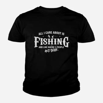 Fishing Shirt All I Care About Is Fishing And Beer T-shirt Youth T-shirt | Crazezy DE