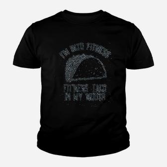 Fitness Taco Funny Gym Cool Humor Graphic Muscle Youth T-shirt | Crazezy