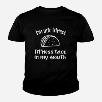 Fitness Taco Funny Gym Graphic Workout Youth T-shirt | Crazezy