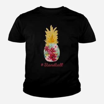 Floral Pineapple Stand Tall Youth T-shirt | Crazezy DE
