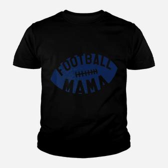 Football Mama Blue Helmet Retro Mom Gift Youth T-shirt | Crazezy