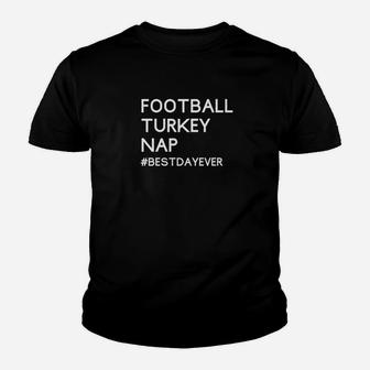 Football Turkey Nap Funny Thanksgiving Premium Youth T-shirt | Crazezy