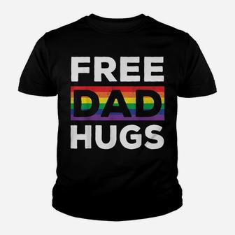Free Dad Hugs Rainbow Lgbt Pride Fathers Day Gift Youth T-shirt | Crazezy CA