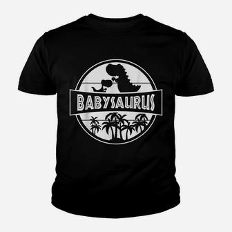 Fun Cute Babysaurus With Parent And Retro Vintage For Baby Youth T-shirt | Crazezy