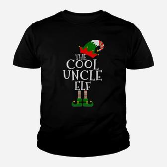 Fun The Cool Uncle Elf Gift Matching Family Group Christmas Youth T-shirt | Crazezy UK