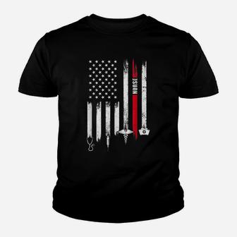 Funny American Flag Nurse Day Gift Idea Youth T-shirt | Crazezy