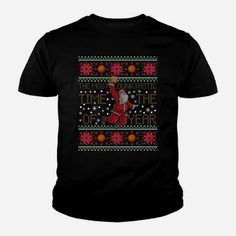 Funny Basketball Ugly Christmas Sweater Style Sweatshirts Youth T-shirt | Crazezy