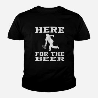 Funny Bowling Drinking Here For The Beer Youth T-shirt | Crazezy DE