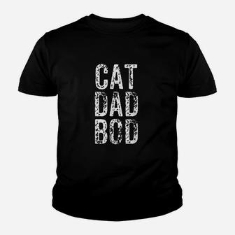 Funny Cat Dad Bod Pet Owner Fitness Gym Gift Youth T-shirt | Crazezy