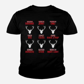 Funny Christmas Reindeer Hunter Deer Meat Hunting Gifts Sweatshirt Youth T-shirt | Crazezy
