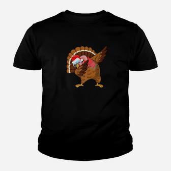 Funny Dabbing Turkey Thanksgiving Dab Dance Youth T-shirt | Crazezy