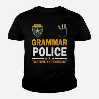 Funny English Teacher Grammar Police Woman Man Youth T-shirt | Crazezy