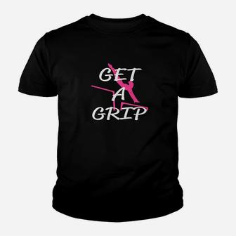Funny Girls Gymnastics Get A Grip Birthday Gift Youth T-shirt | Crazezy