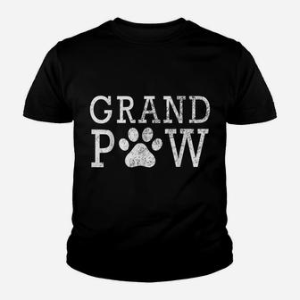 Funny Grand Paw Vintage Dogs Lovers Grandparents Day Gifts Youth T-shirt | Crazezy
