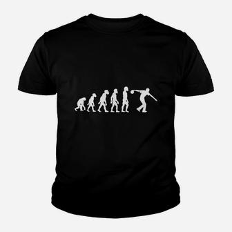 Funny Human Bowling Evolution Pin Ball Bowler Player Youth T-shirt | Crazezy CA
