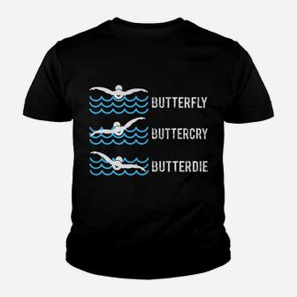 Funny Love Swimming Butterfly Lovers Gif Youth T-shirt | Crazezy