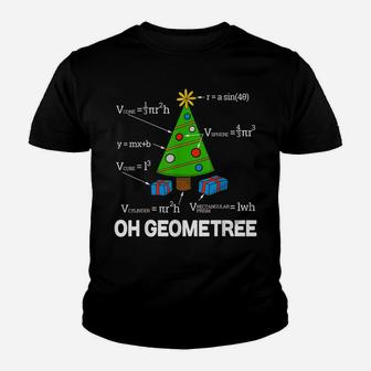Funny Math Geometry Christmas Tree Geometree Teacher Shirt Youth T-shirt | Crazezy CA
