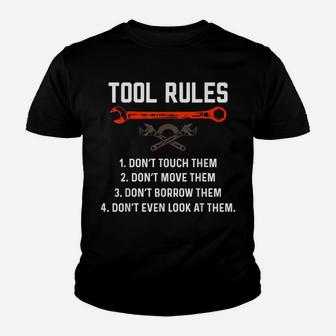 Funny Mechanic Tool Rules Auto Repair Car Mechanic Handyman Youth T-shirt | Crazezy AU