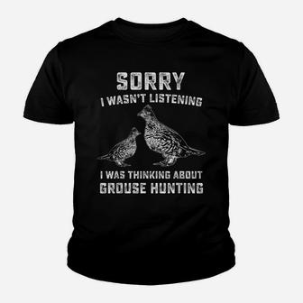 Funny Mens Ruffed Grouse Hunting Gift | Bird Hunter Youth T-shirt | Crazezy