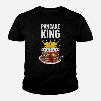 Funny Pancake King Design For Pancake Lover Men Dad Boys Youth T-shirt | Crazezy