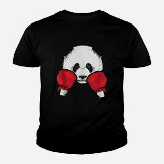 Funny Panda Boxing Cool Animal Lover Gloves Boxer Fan Gift Youth T-shirt | Crazezy