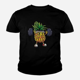Funny Pineapple Powerlifting Weightlifting Gym Workout Girls Youth T-shirt | Crazezy DE