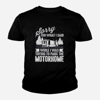 Funny Rv Camping Camp Parking Motorhome Youth T-shirt | Crazezy