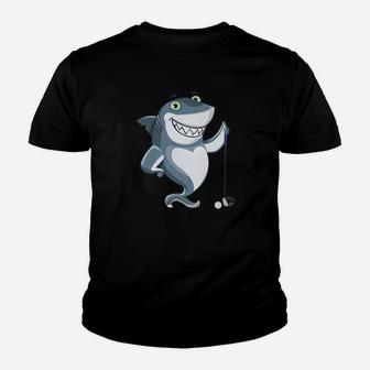 Funny Shark Playing Golf Fathers Day Gift Premium Youth T-shirt | Crazezy UK