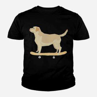 Funny Skateboarding Lab Dad Dog Puppy Gift Youth T-shirt | Crazezy