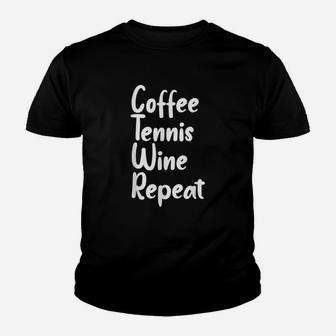 Funny Tennis Player Coach Coffee Wine Lover Youth T-shirt | Crazezy AU
