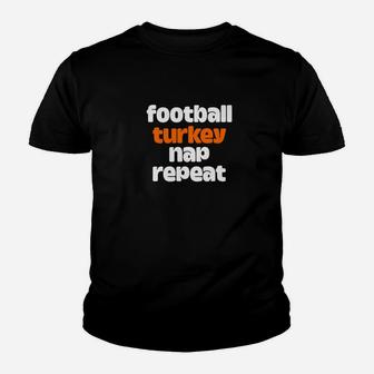 Funny Thanksgiving Men Football Turkey Nap Gift Dad Youth T-shirt | Crazezy