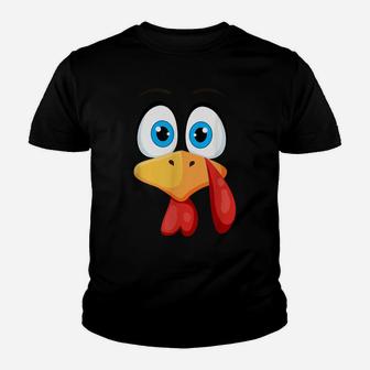 Funny Thanksgiving Shirts Turkey Face Costume Youth T-shirt | Crazezy
