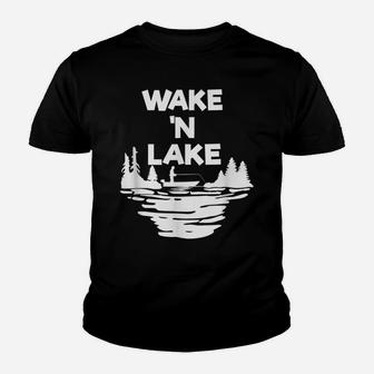 Funny Wake 'N Lake Fishing Camping Outdoors Lover Gift Youth T-shirt | Crazezy DE
