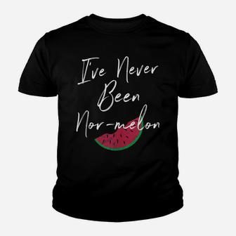 Funny Watermelon Joke I've Never Been Nor-Melon For Summer Youth T-shirt | Crazezy