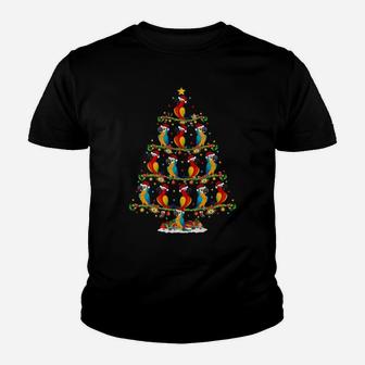 Funny Xmas Lighting Santa Parrot Christmas Tree Youth T-shirt | Crazezy CA