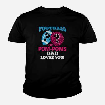 Gender Reveal For Dad Football Cheerleader Youth T-shirt | Crazezy