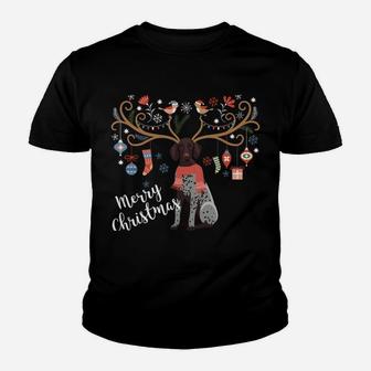 German Shorthair Pointer Christmas Reindeer Dog Sweatshirt Youth T-shirt | Crazezy UK