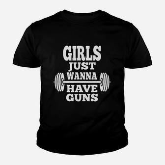 Girls Just Wanna Have Gym Workout Yoga Youth T-shirt | Crazezy DE