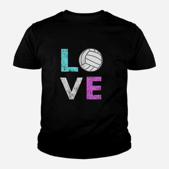 Girls Love Volleyball Best Fun Birthday Gift Youth T-shirt | Crazezy