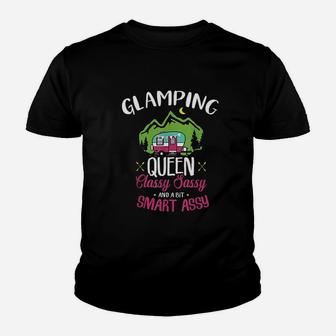 Glamping Queen Classy Sassy Smart Assy Camping Youth T-shirt | Crazezy AU