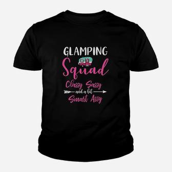 Glamping Squad Funny Matching Family Girls Camping Trip Youth T-shirt | Crazezy AU