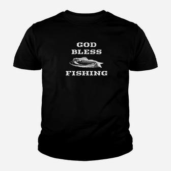 God Bless Fishing Funny Gift For Fisher Premium Youth T-shirt | Crazezy CA