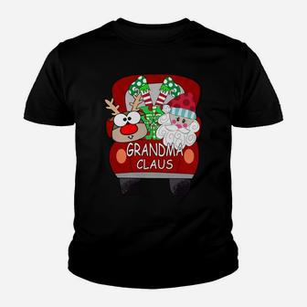 Grandma Claus Santa Car Christmas Funny Family Matching Sweatshirt Youth T-shirt | Crazezy