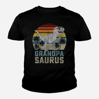 Grandpasaurus T Rex Dinosaur Grandpa Saurus Family Matching Youth T-shirt | Crazezy