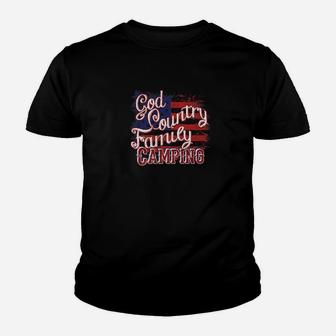 Grunge Camping Patriotic Us Flag God Country Family Novelty Premium Youth T-shirt | Crazezy UK