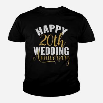 Happy 20Th Wedding Anniversary Matching Gift For Couples Youth T-shirt | Crazezy