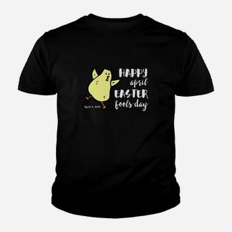 Happy April Easter Fools Day Funny Dancing Chick Youth T-shirt | Crazezy UK