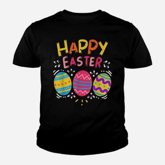 Happy Easter Day Colorful Dye Egg Hunting Cute Shirt Youth T-shirt | Crazezy AU